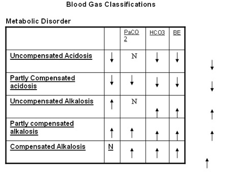 Blood Gases Chart