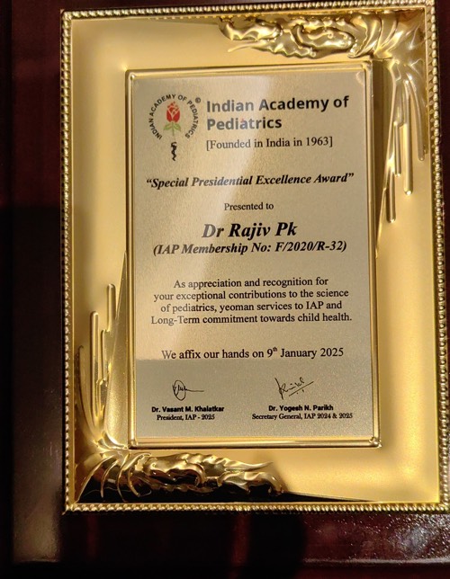 Indian Academy Pediatrics Presidents Excellence Award 